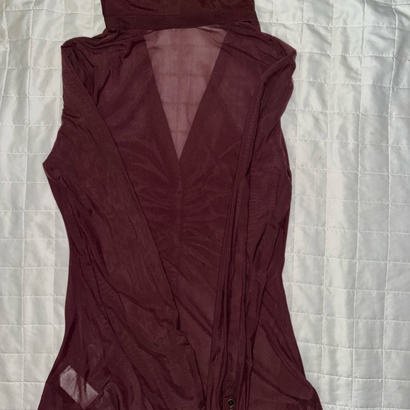 Free People Deep Red Button-Down Shirt - Picture 2 of 2